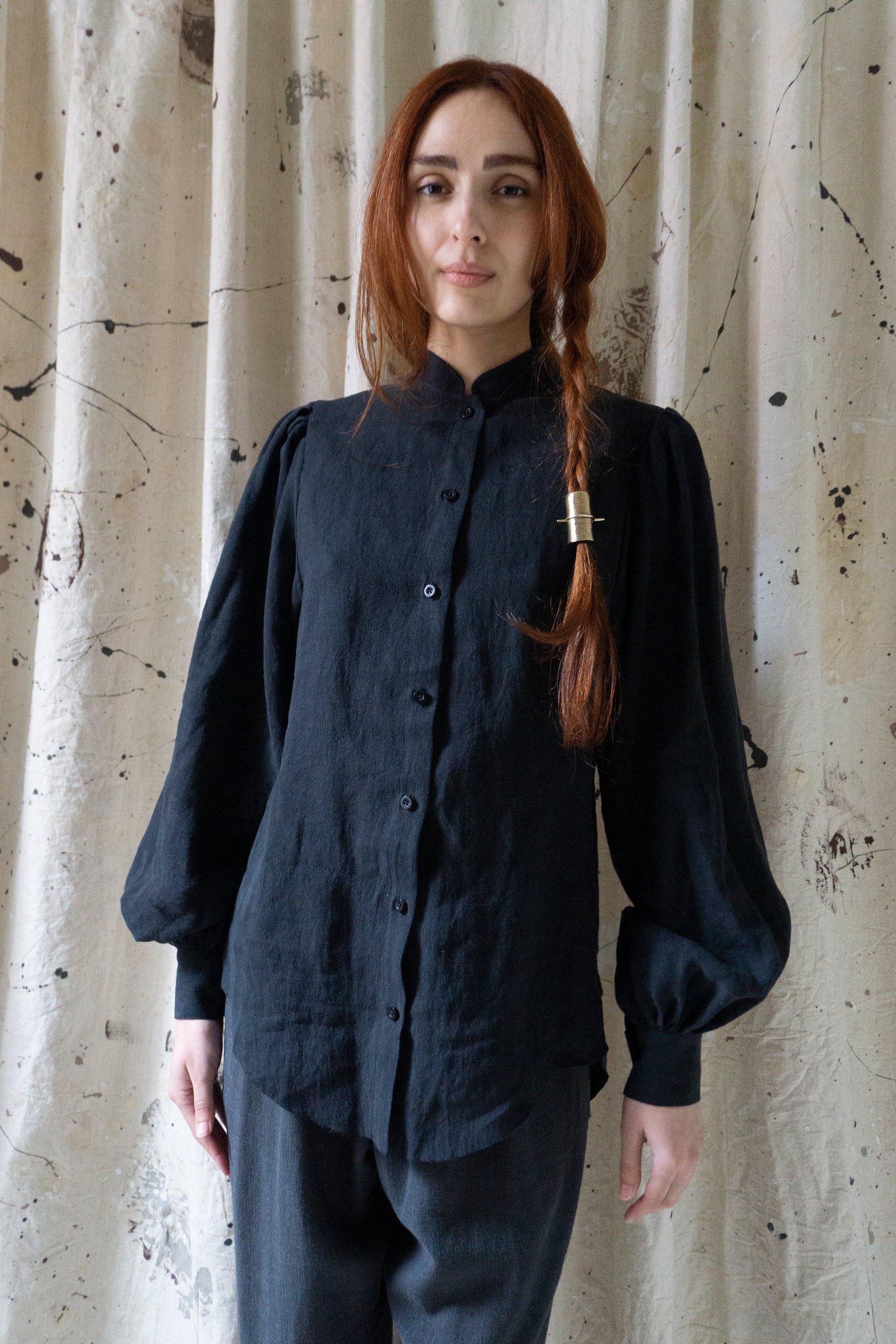 Sibylle Linen Blouse - Black