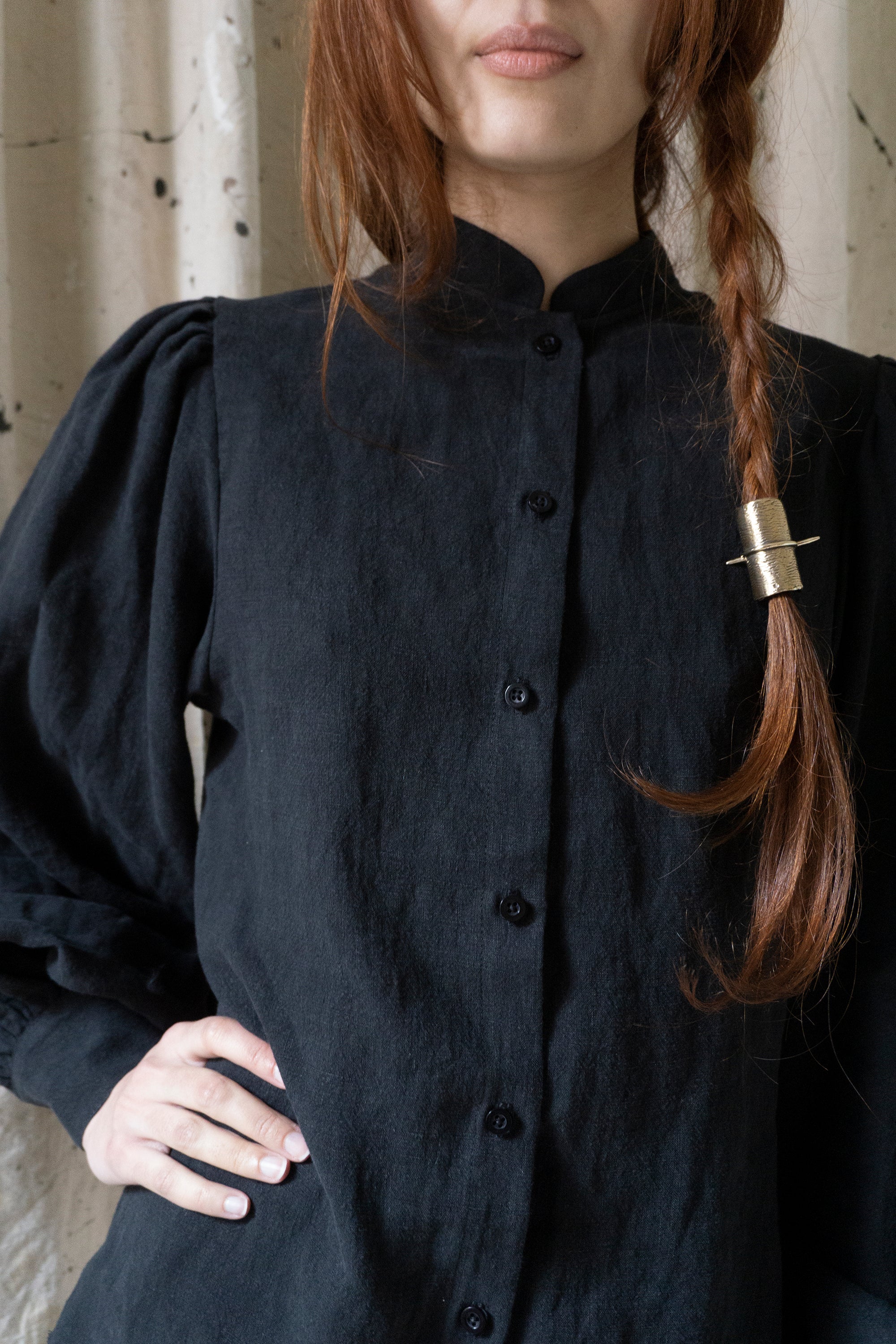 Sibylle Linen Blouse - Black