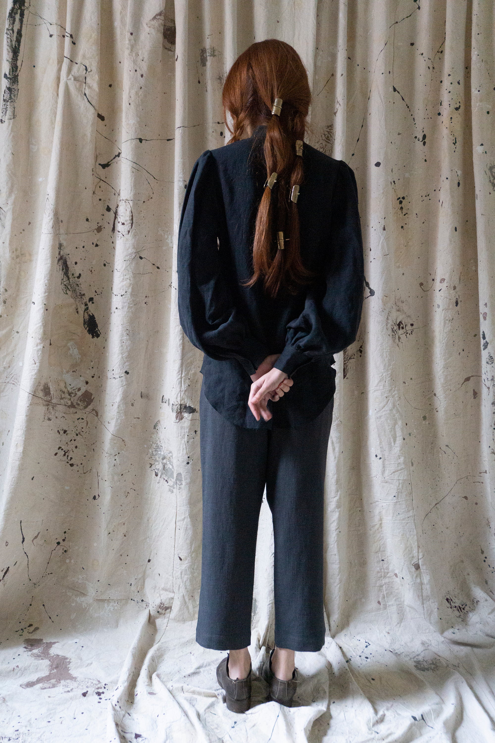 Sibylle Linen Blouse - Black