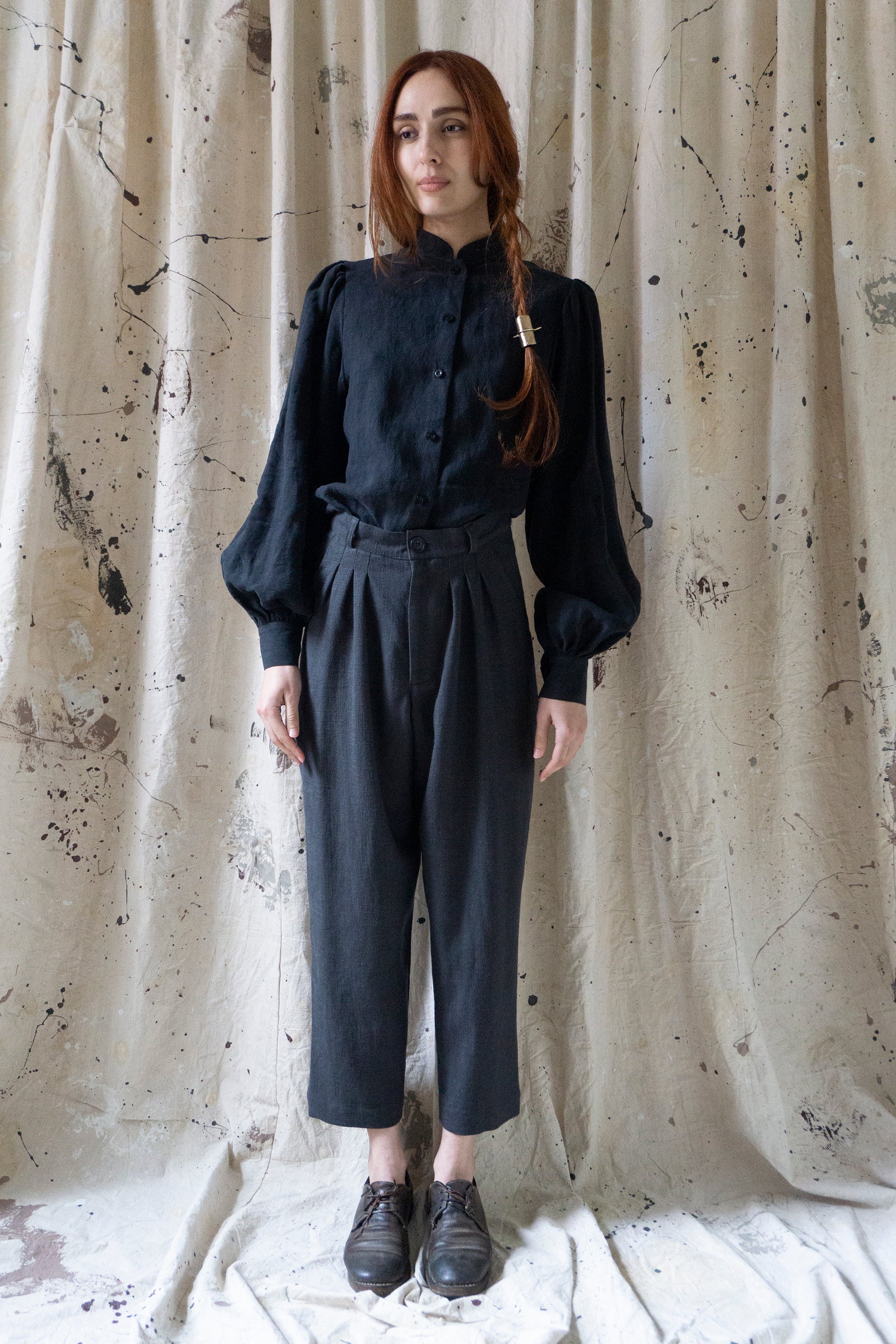 Sibylle Linen Blouse - Black