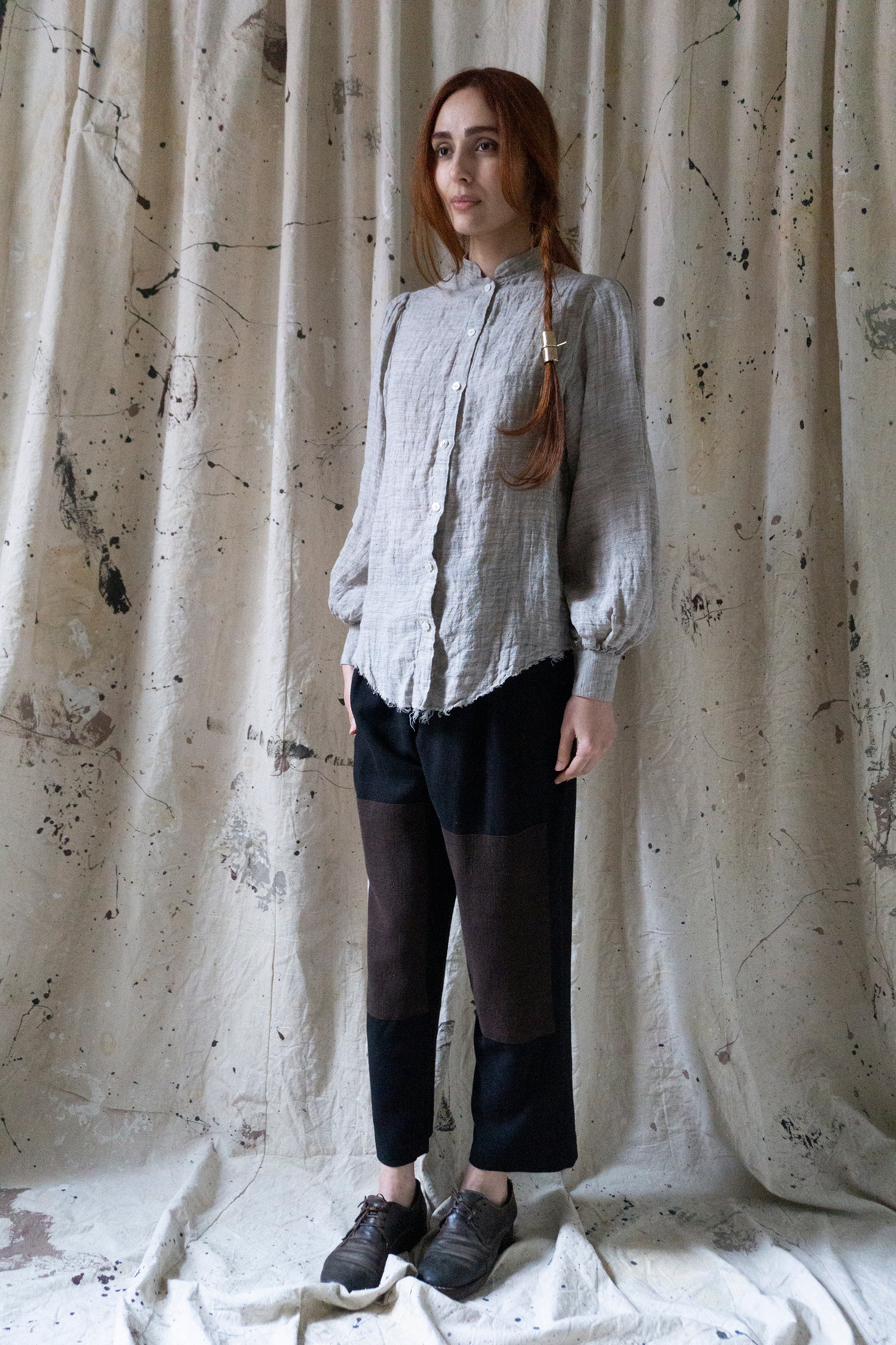 Sibylle Linen Blouse - Pale Yarn Dye