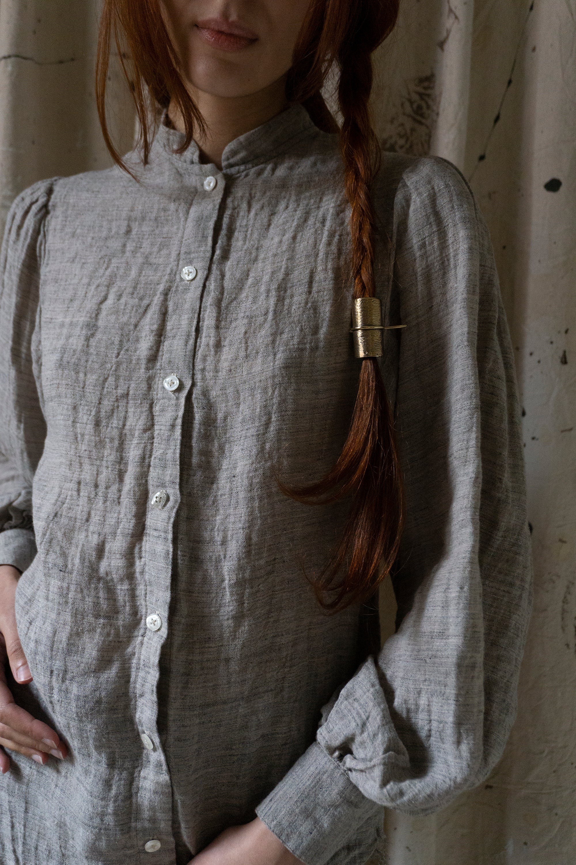 Sibylle Linen Blouse - Pale Yarn Dye