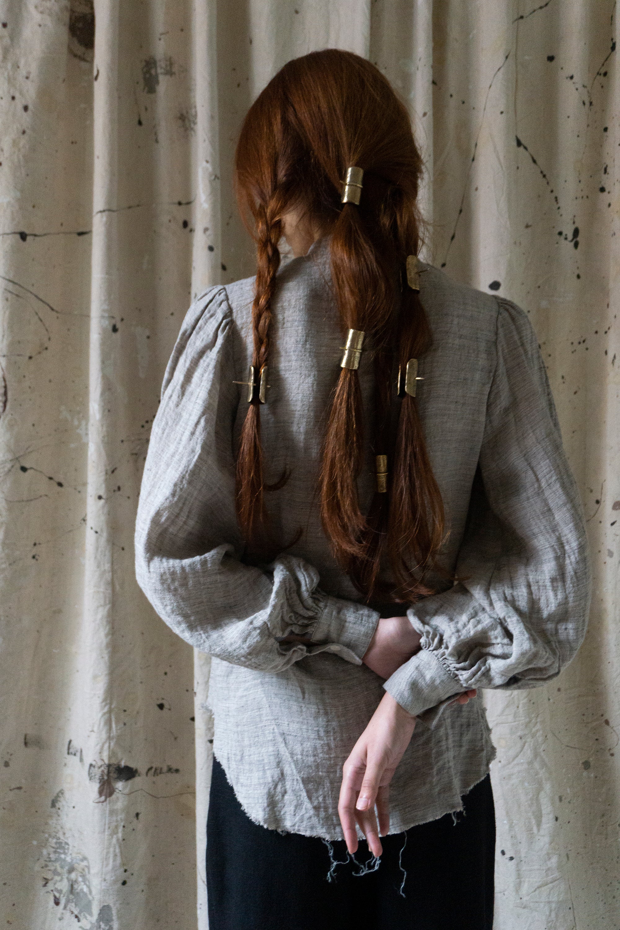 Sibylle Linen Blouse - Pale Yarn Dye