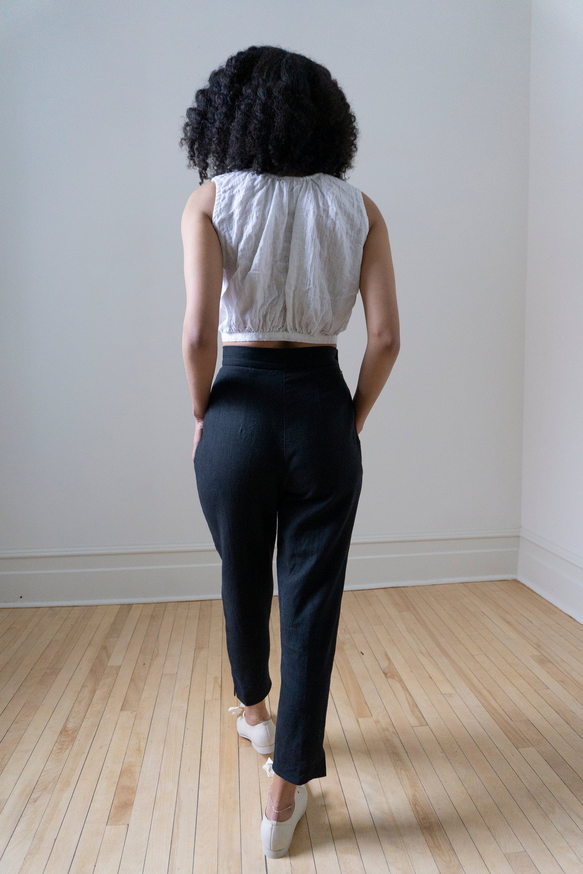 Simone Linen Trousers - Black