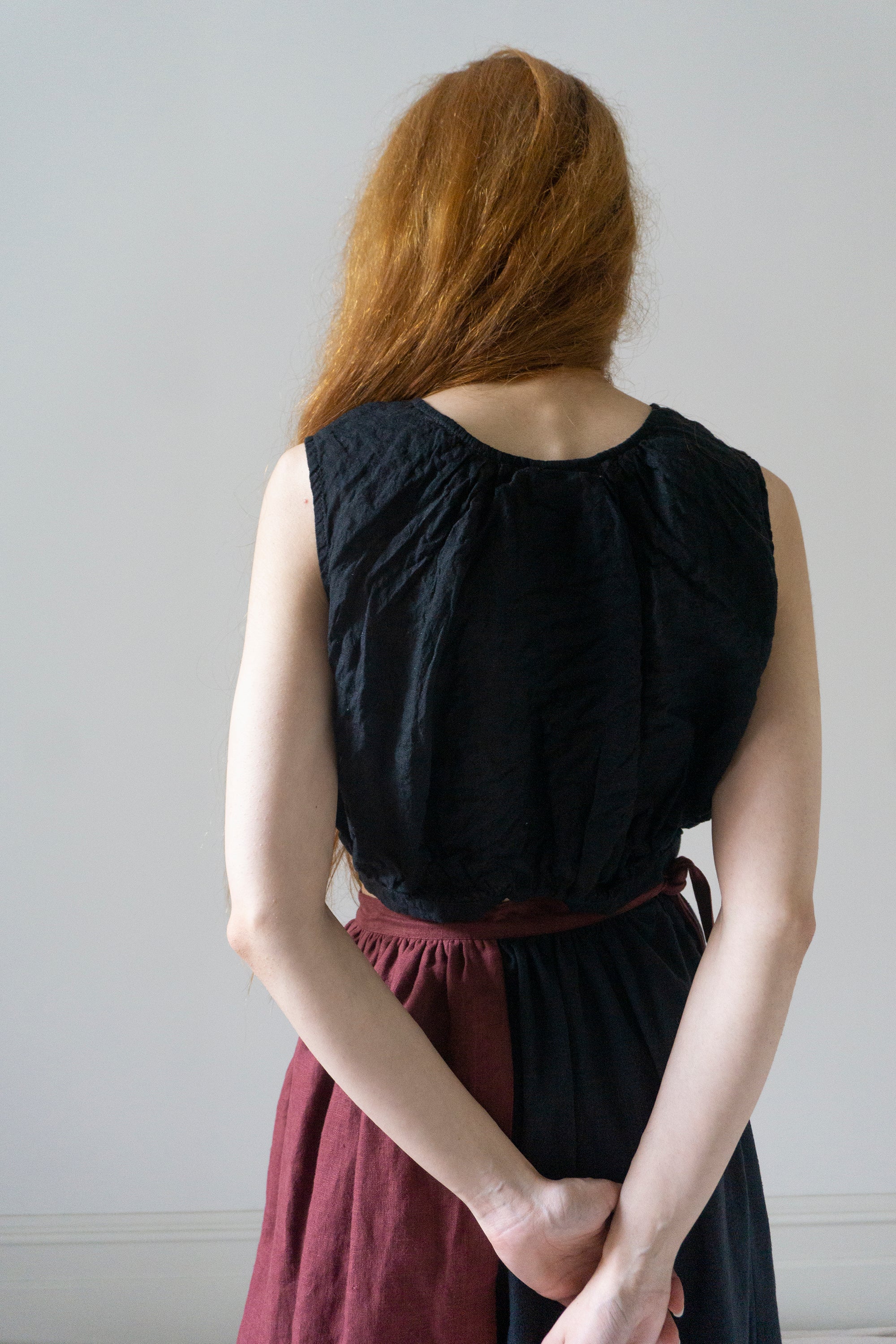 Viola Linen Top - Black