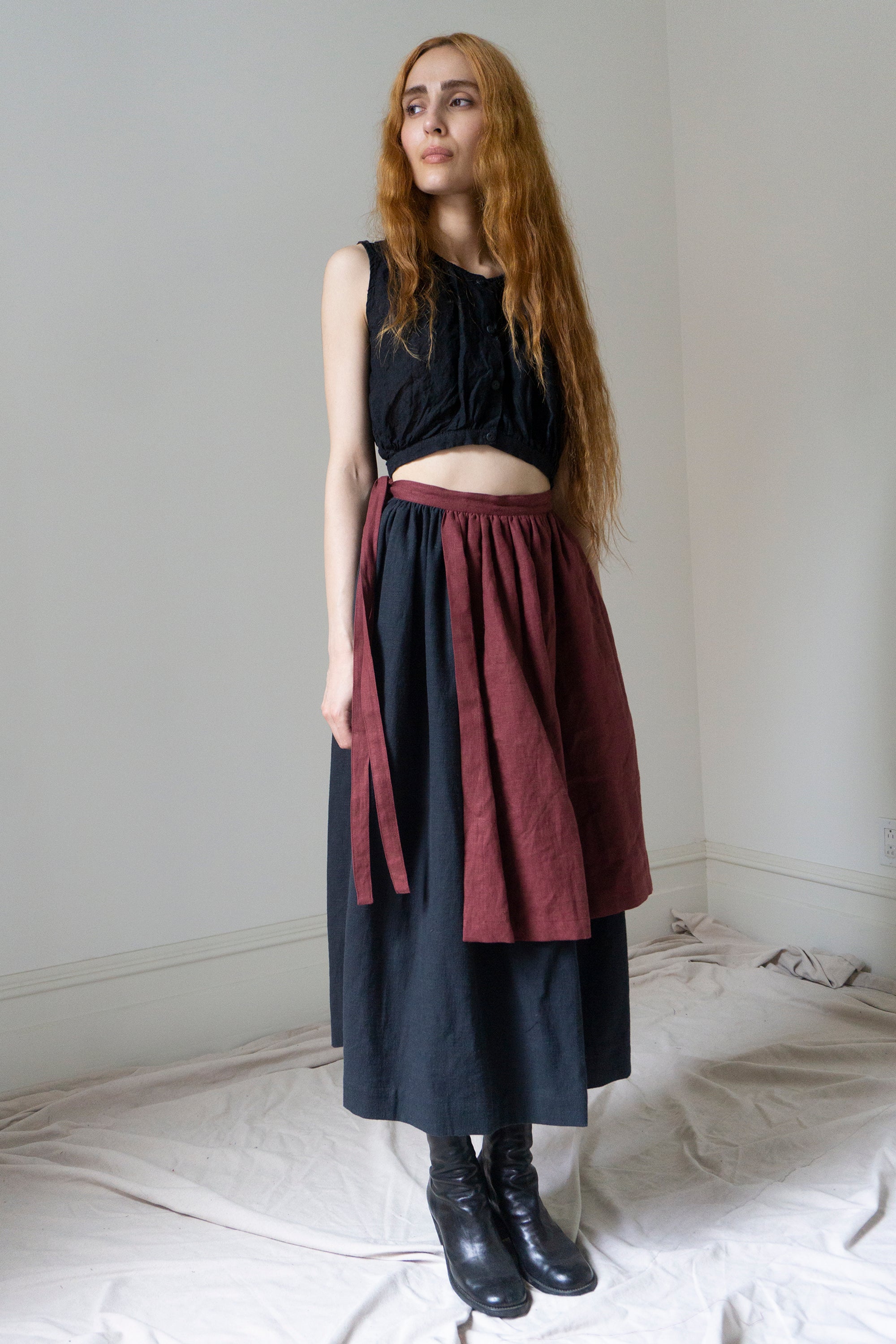 Viola Linen Top - Black