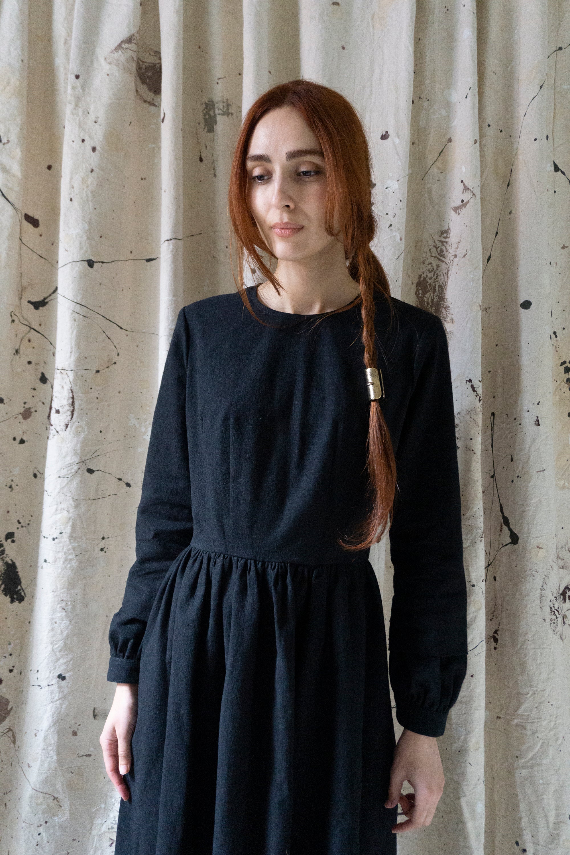 Sova Linen Dress - Black