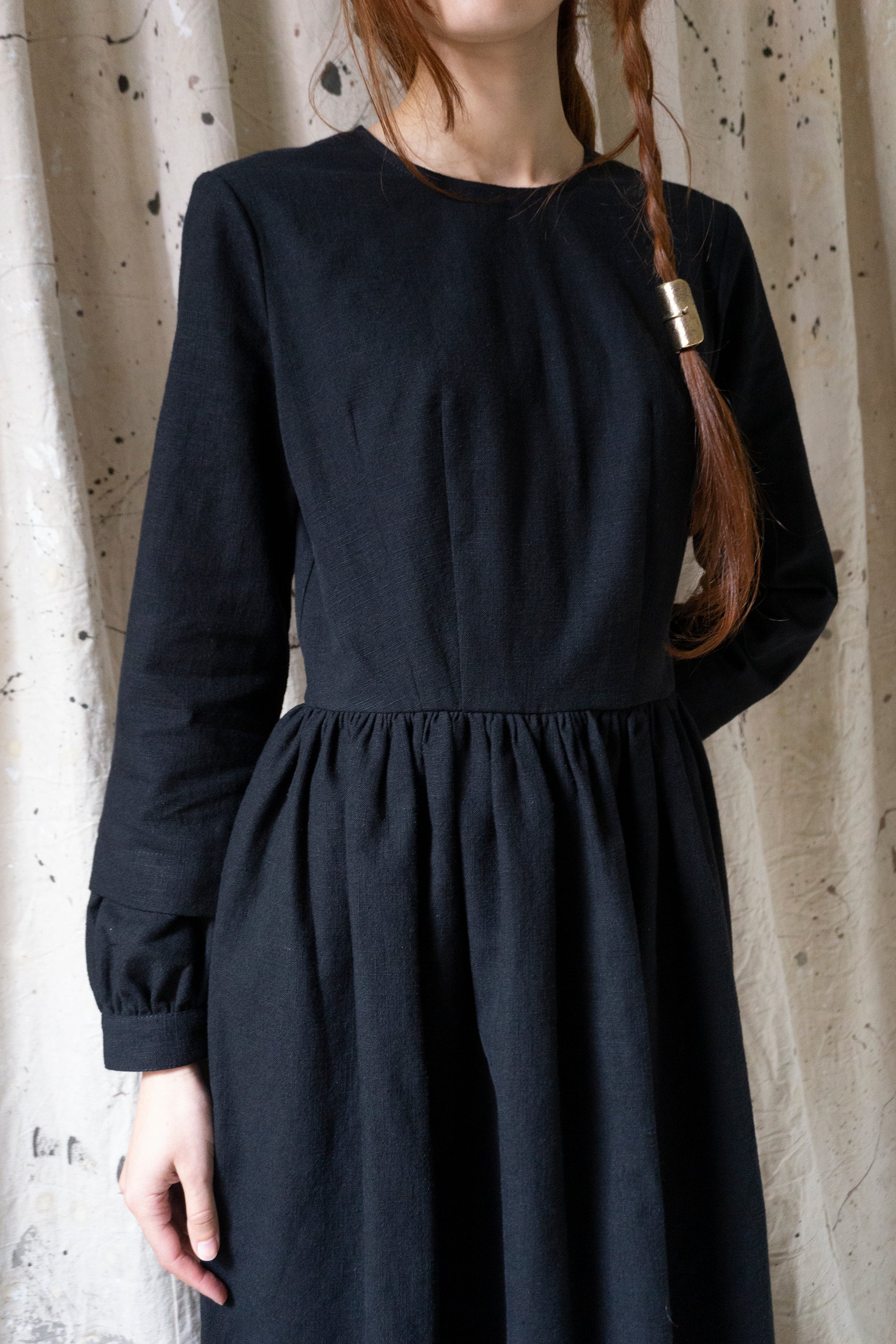 Sova Linen Dress - Black