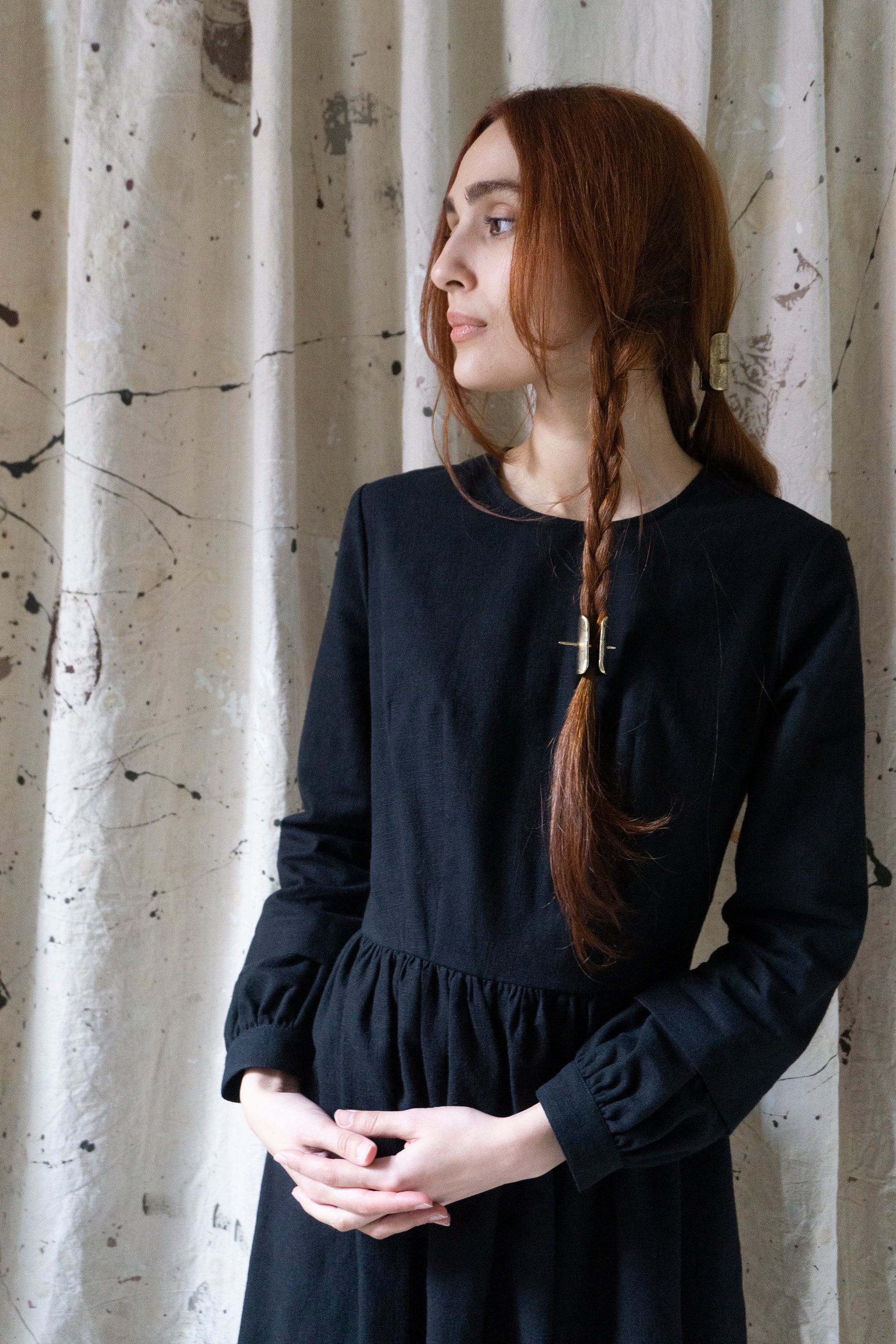 Sova Linen Dress - Black