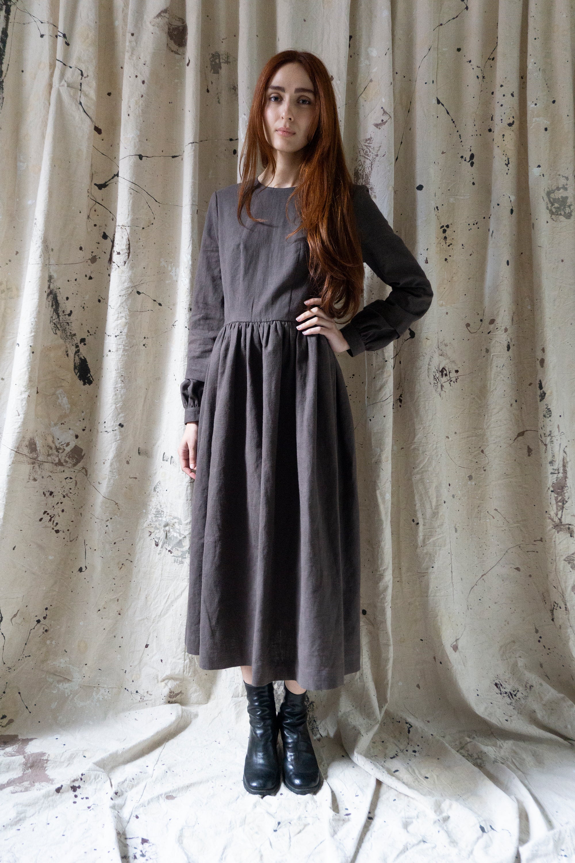 Sova Linen Dress - Brown