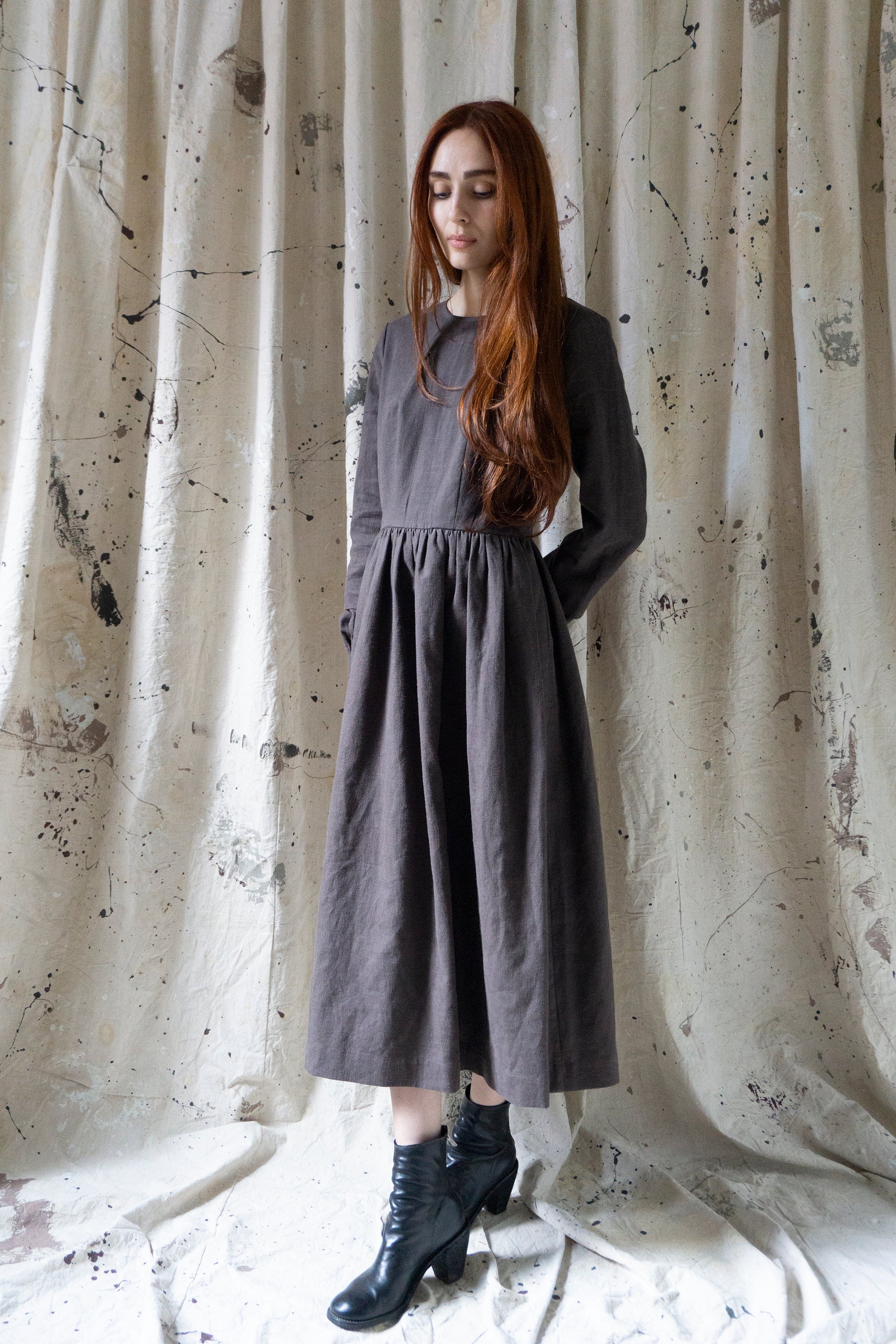 Sova Linen Dress - Brown