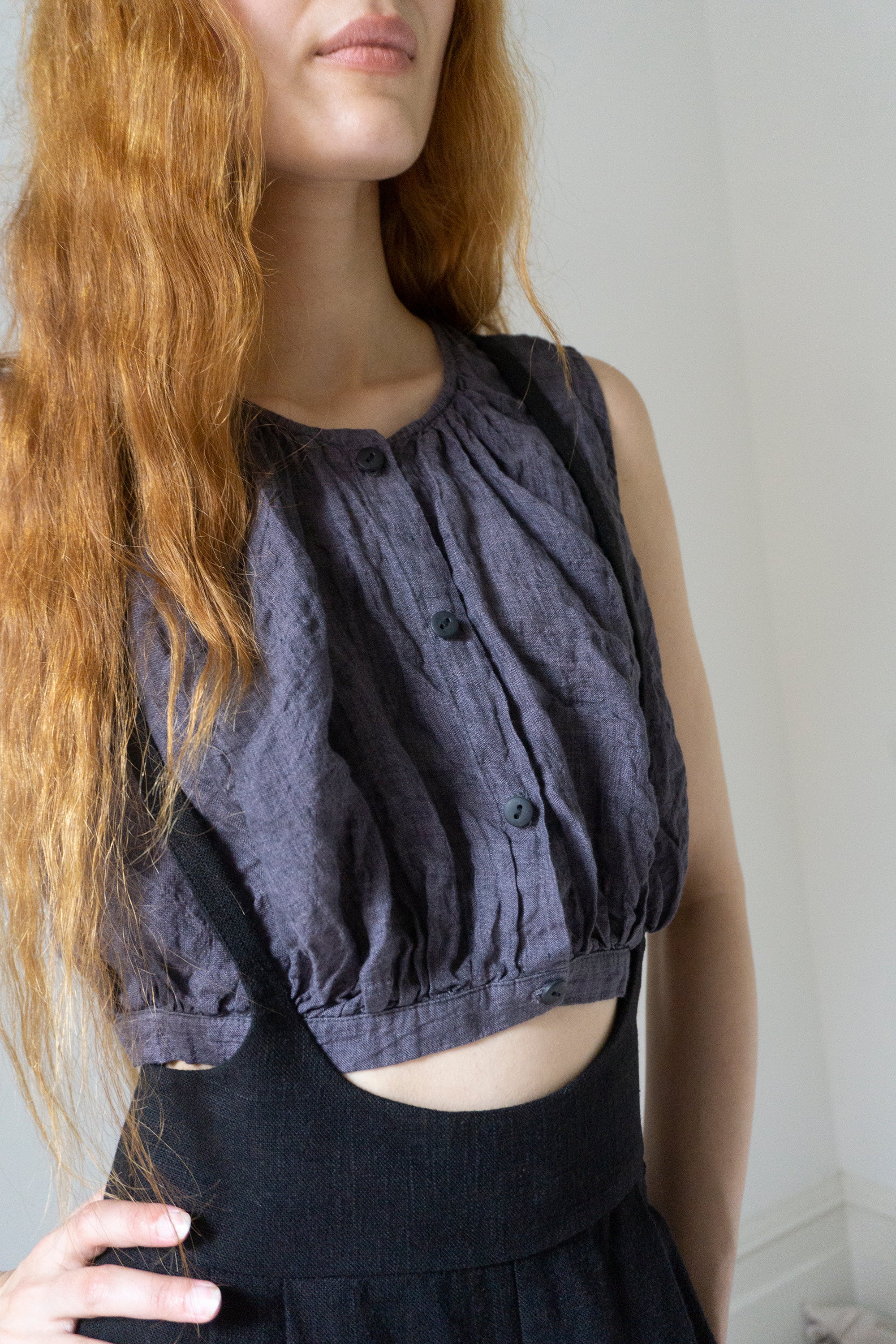 Viola Linen Top - Sloe