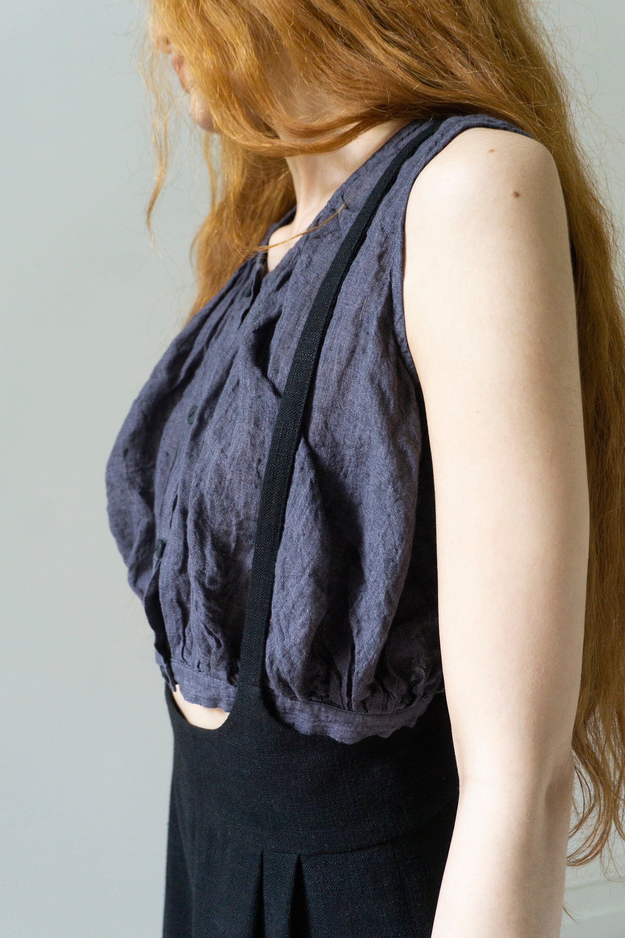 Viola Linen Top - Sloe