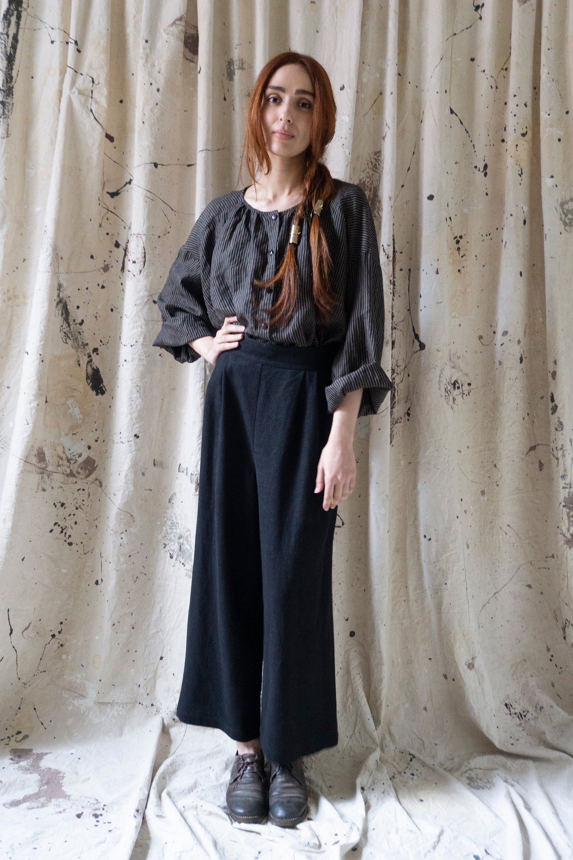 Davis Linen Trousers - Black