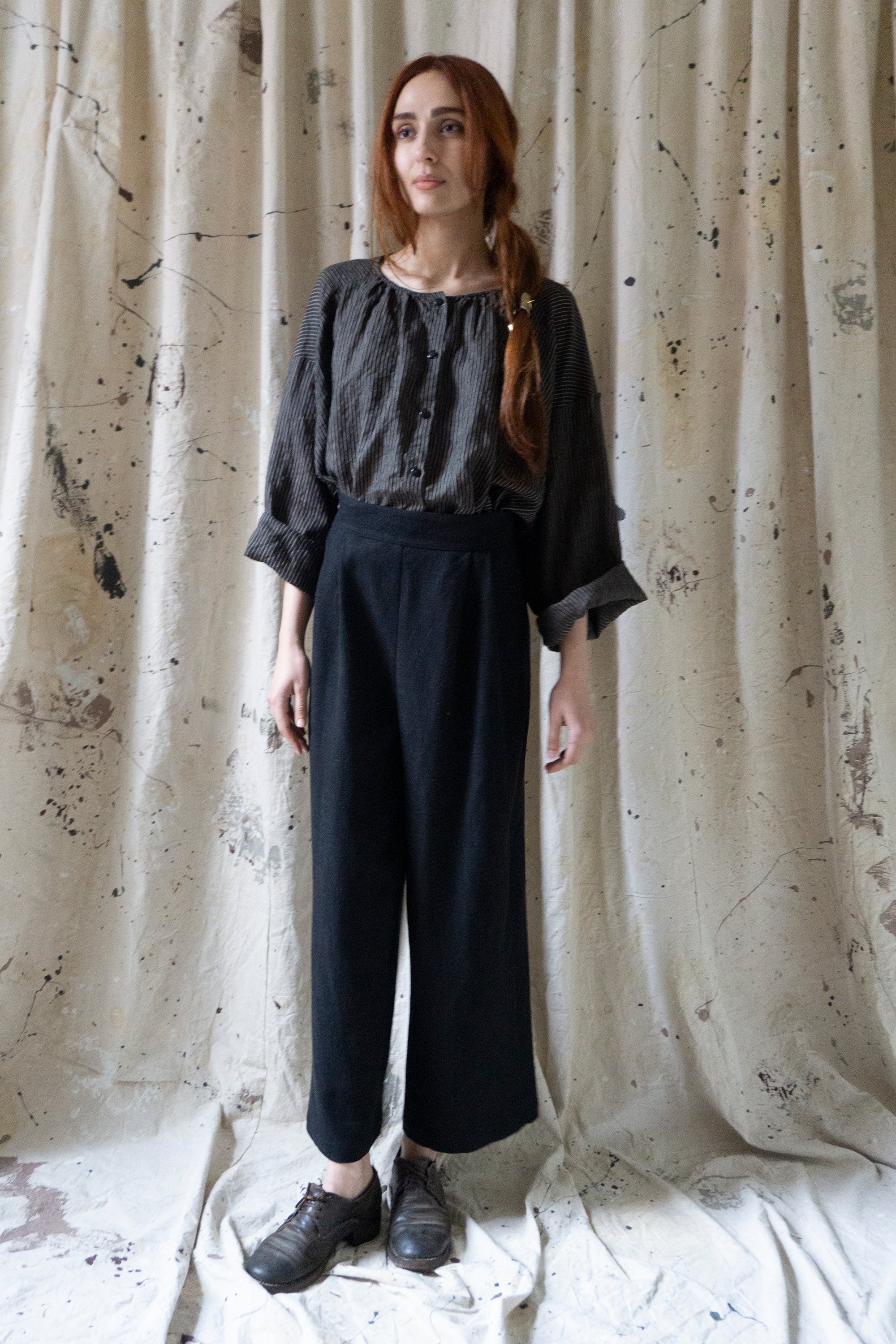 Davis Linen Trousers - Black