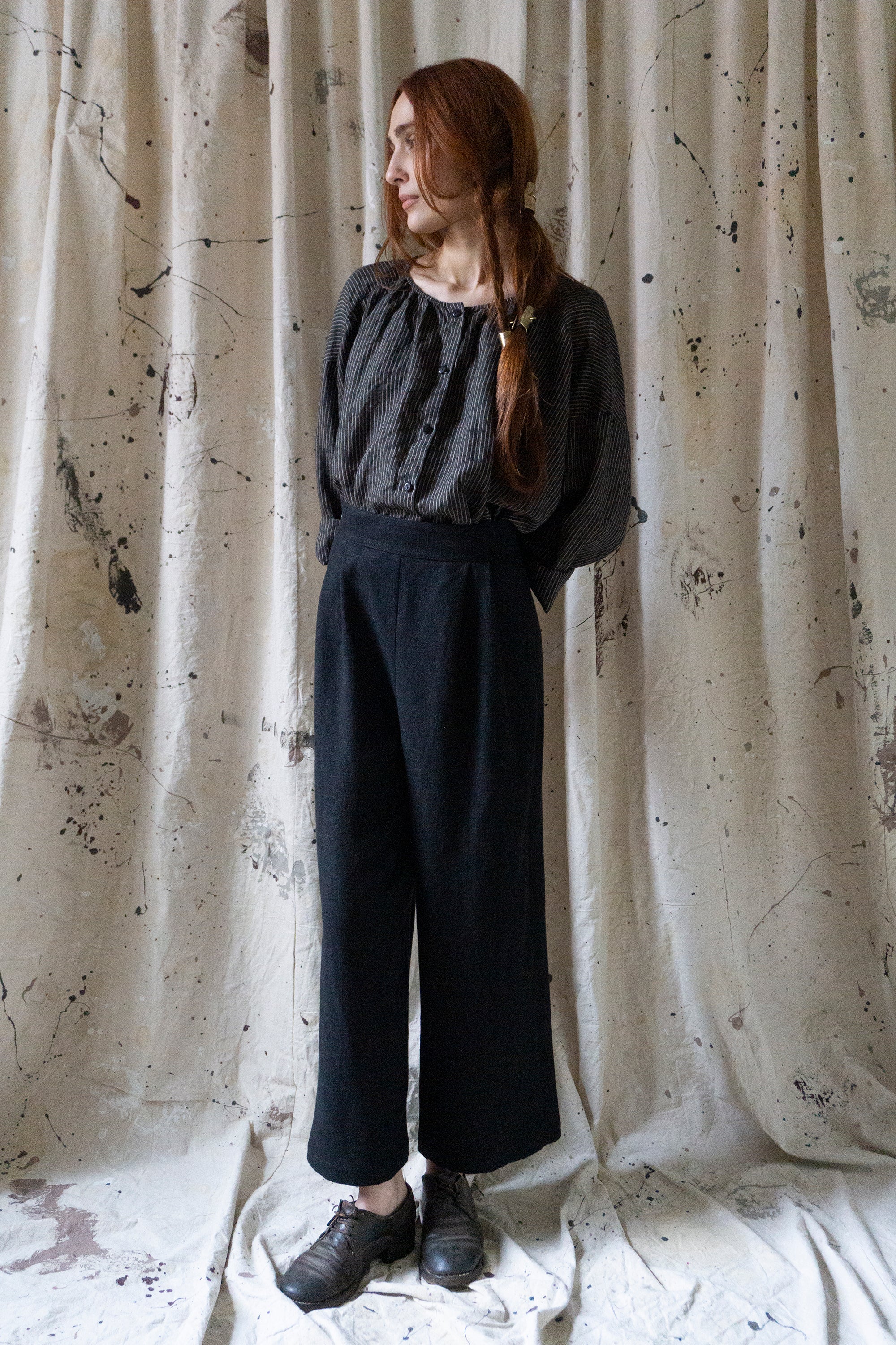 Davis Linen Trousers - Black