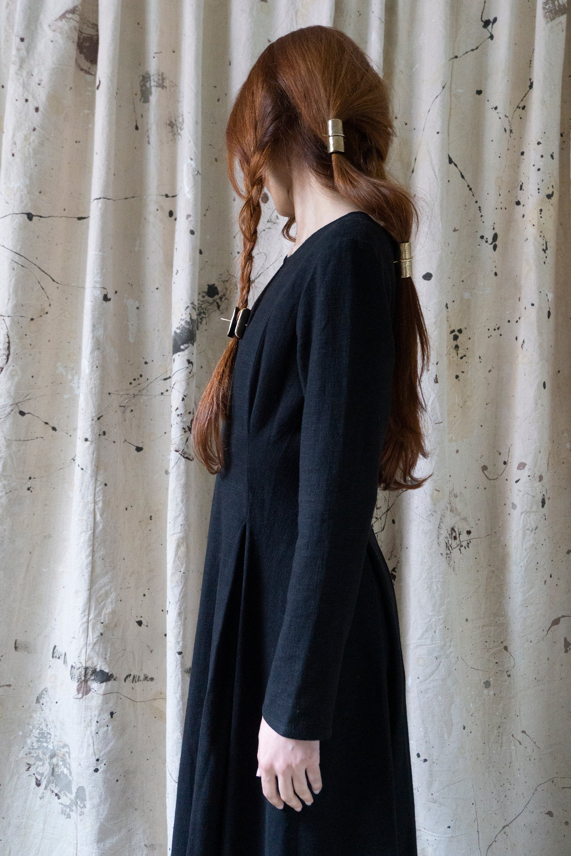 Robe en lin Theodora - Noir