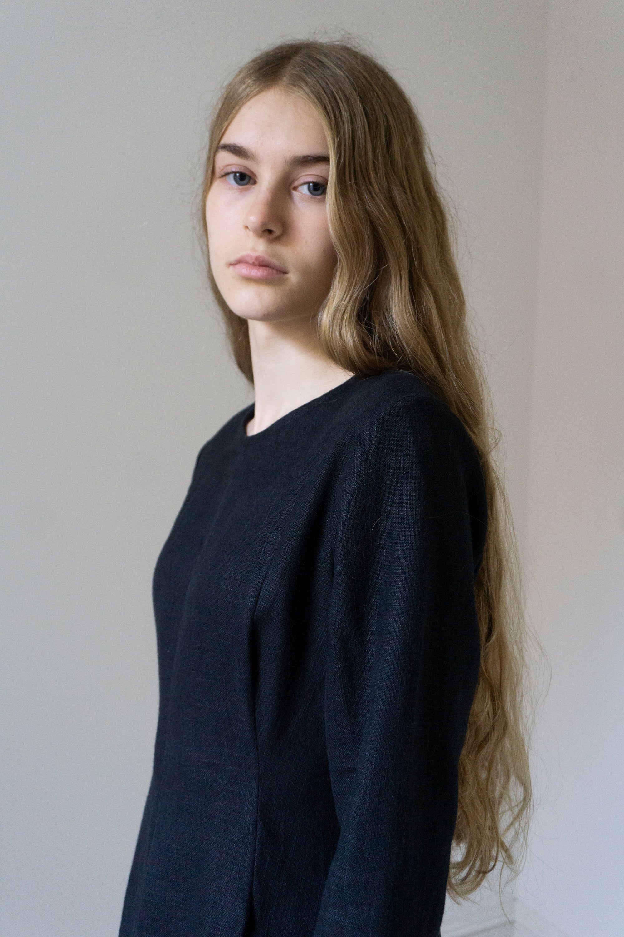 Theodora Linen Dress - Black