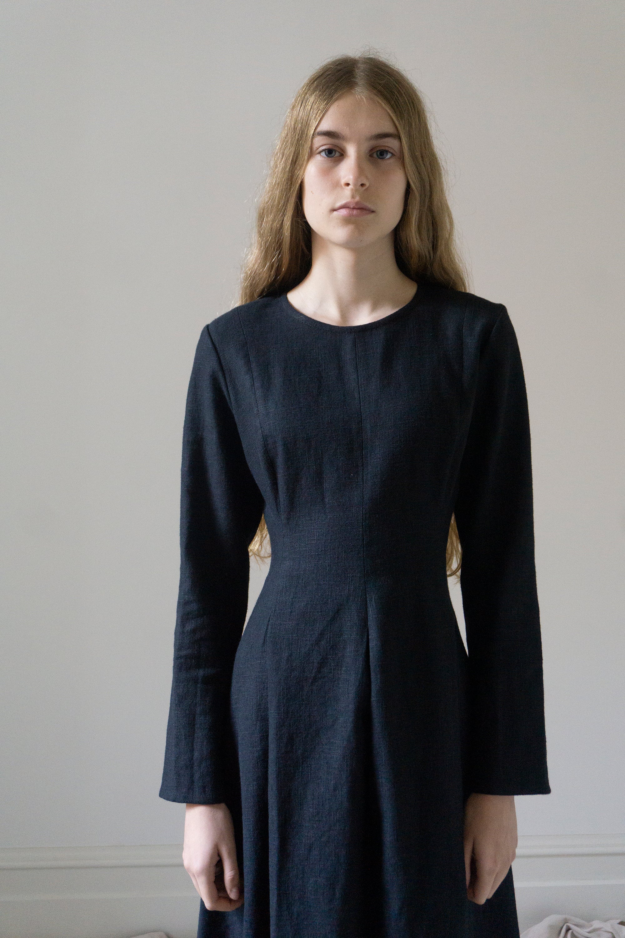 Theodora Linen Dress - Black