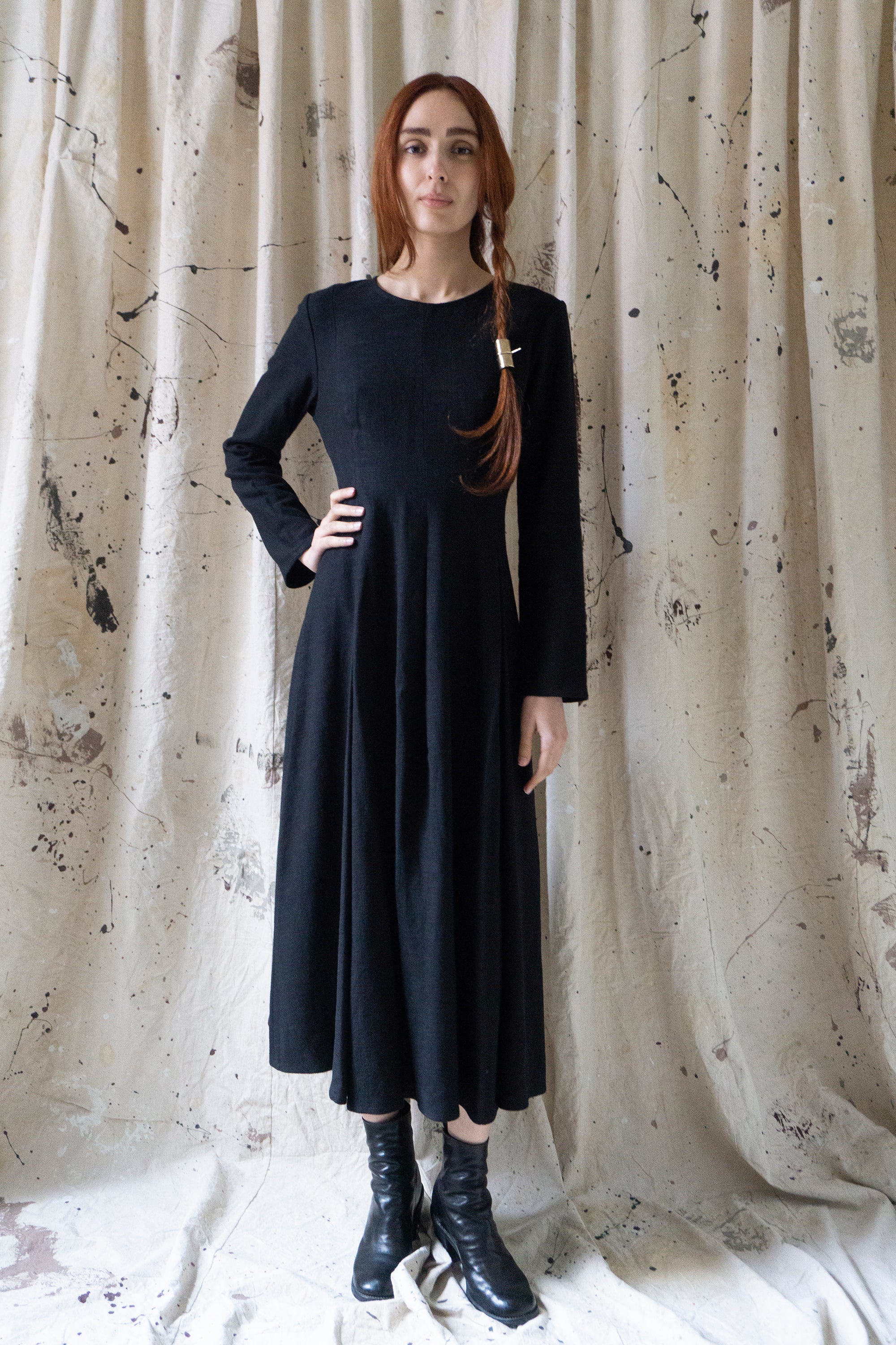Robe en lin Theodora - Noir