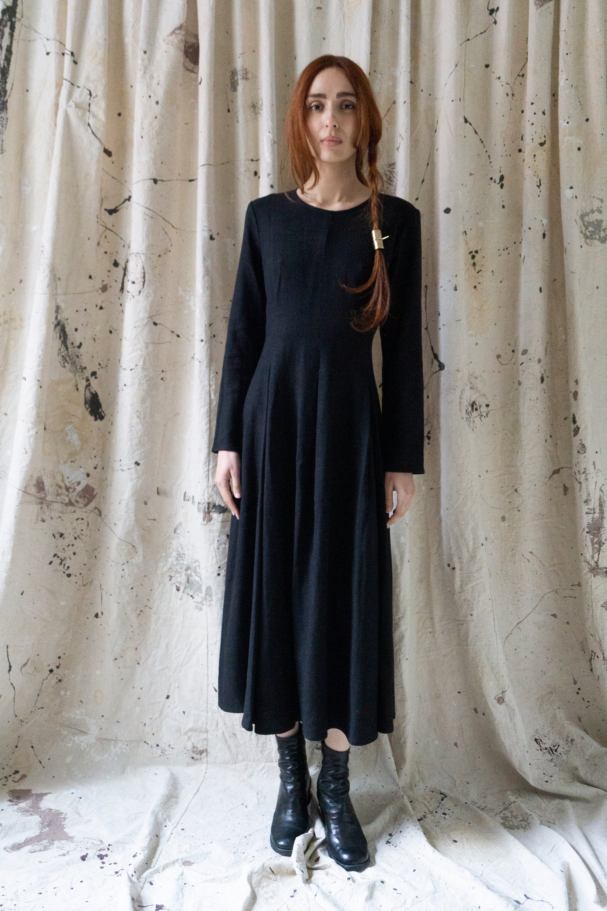 Robe en lin Theodora - Noir