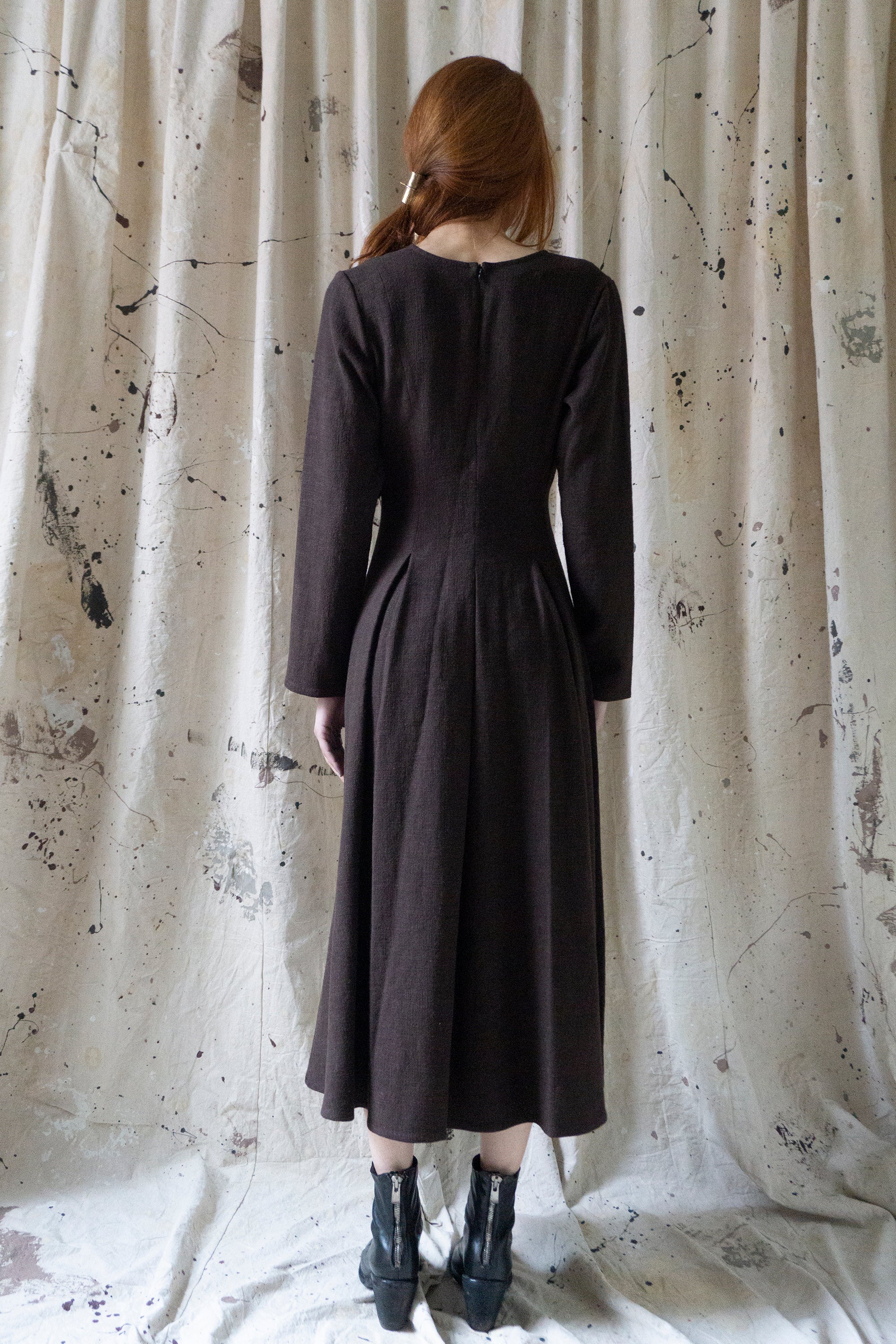Robe en lin Theodora - Clou de girofle