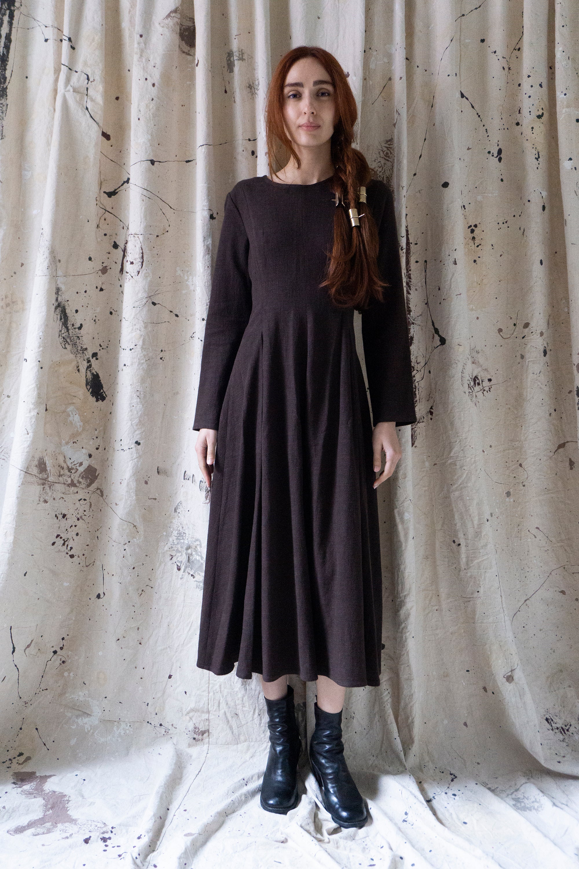 Robe en lin Theodora - Clou de girofle