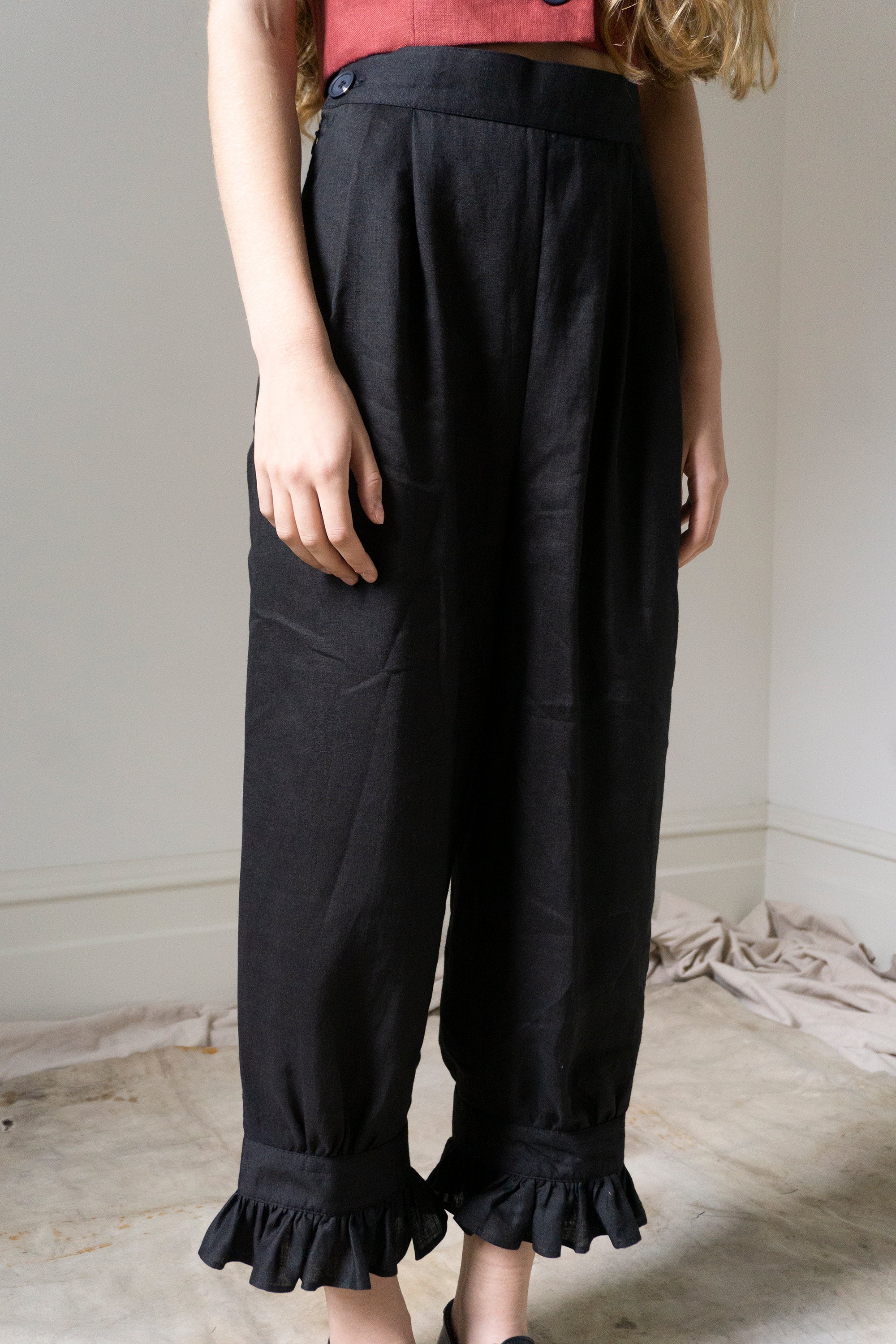 Ceres Linen Bloomers - Black