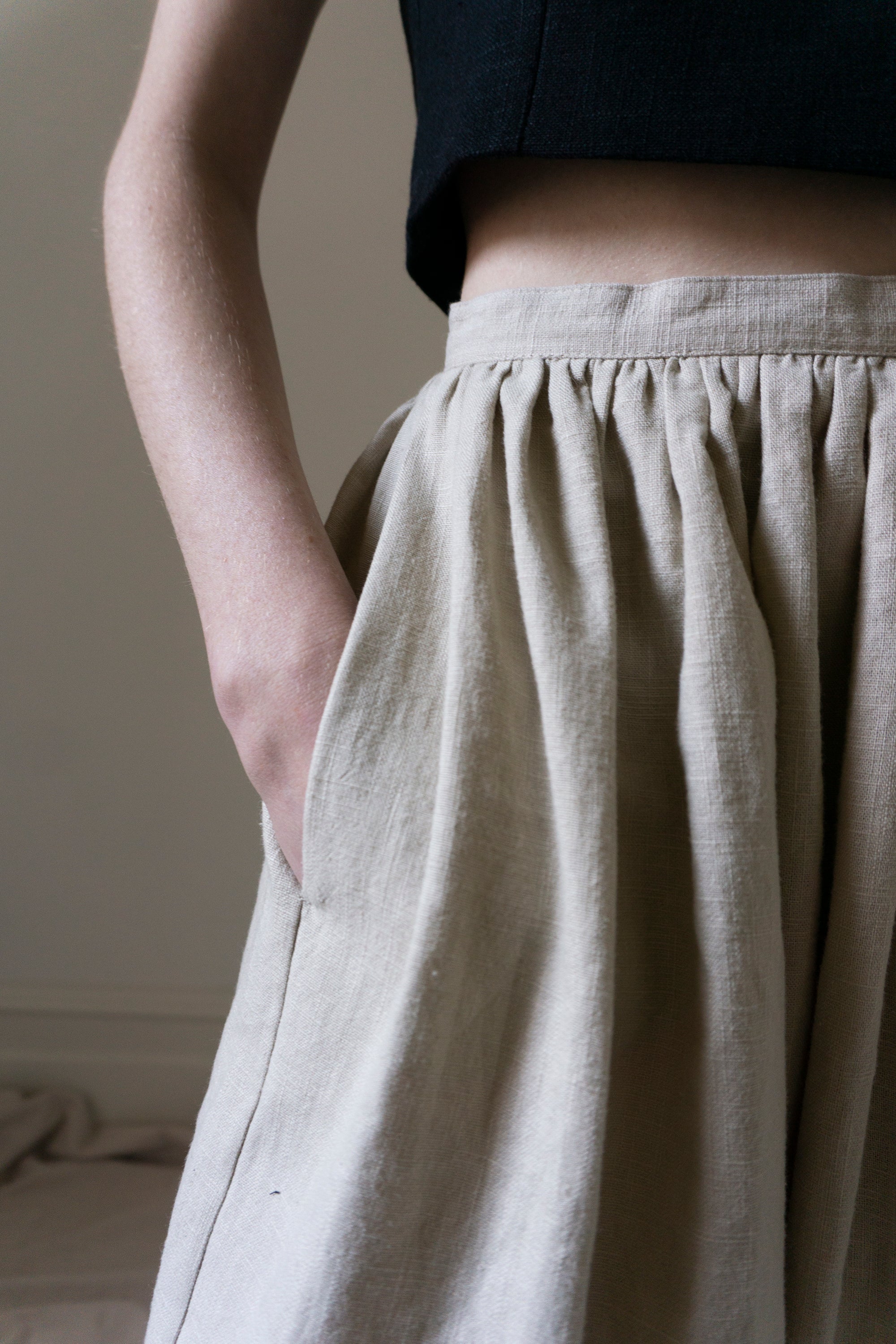 Marla Linen Skirt - Chalk