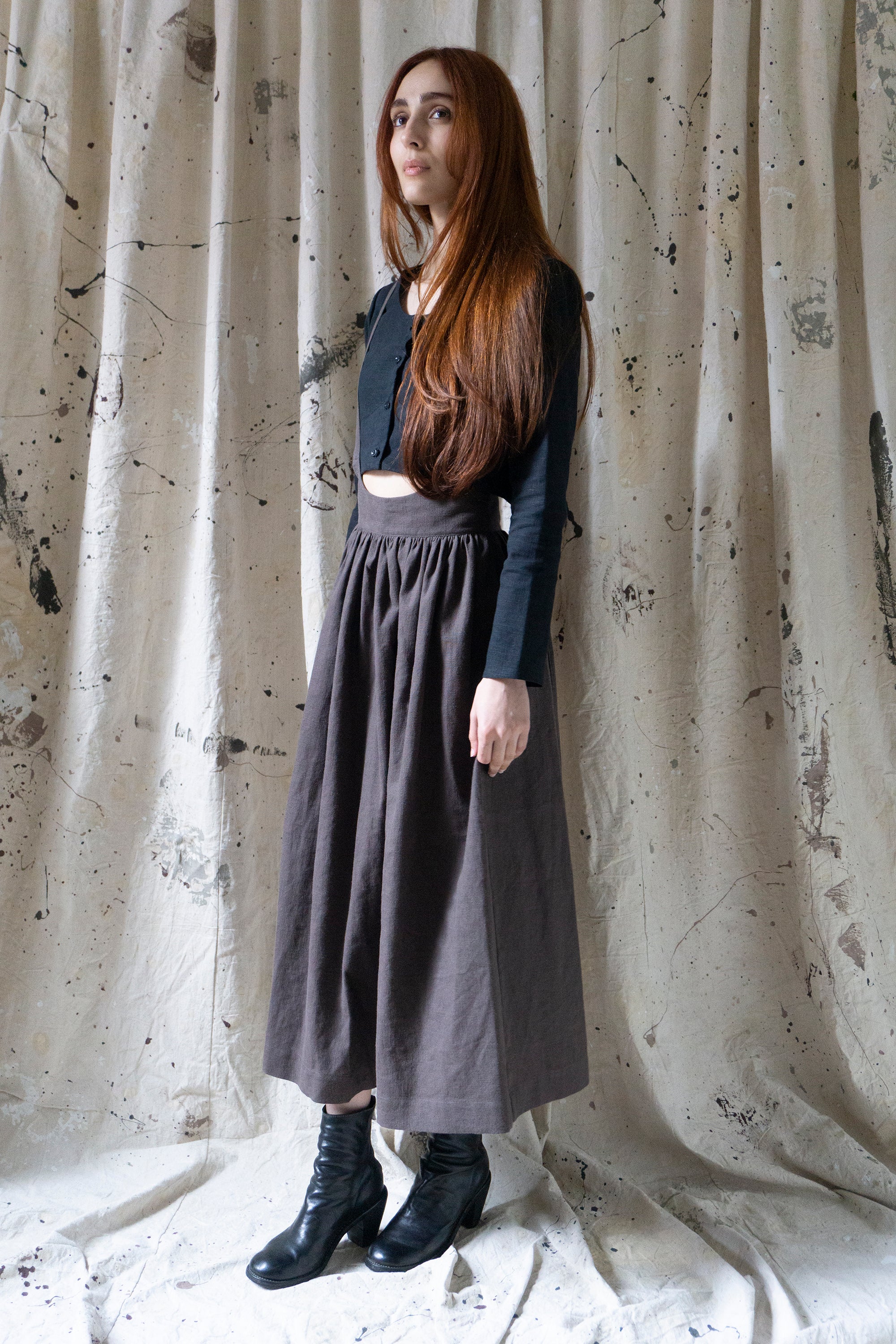 Eloise Linen Top - Black
