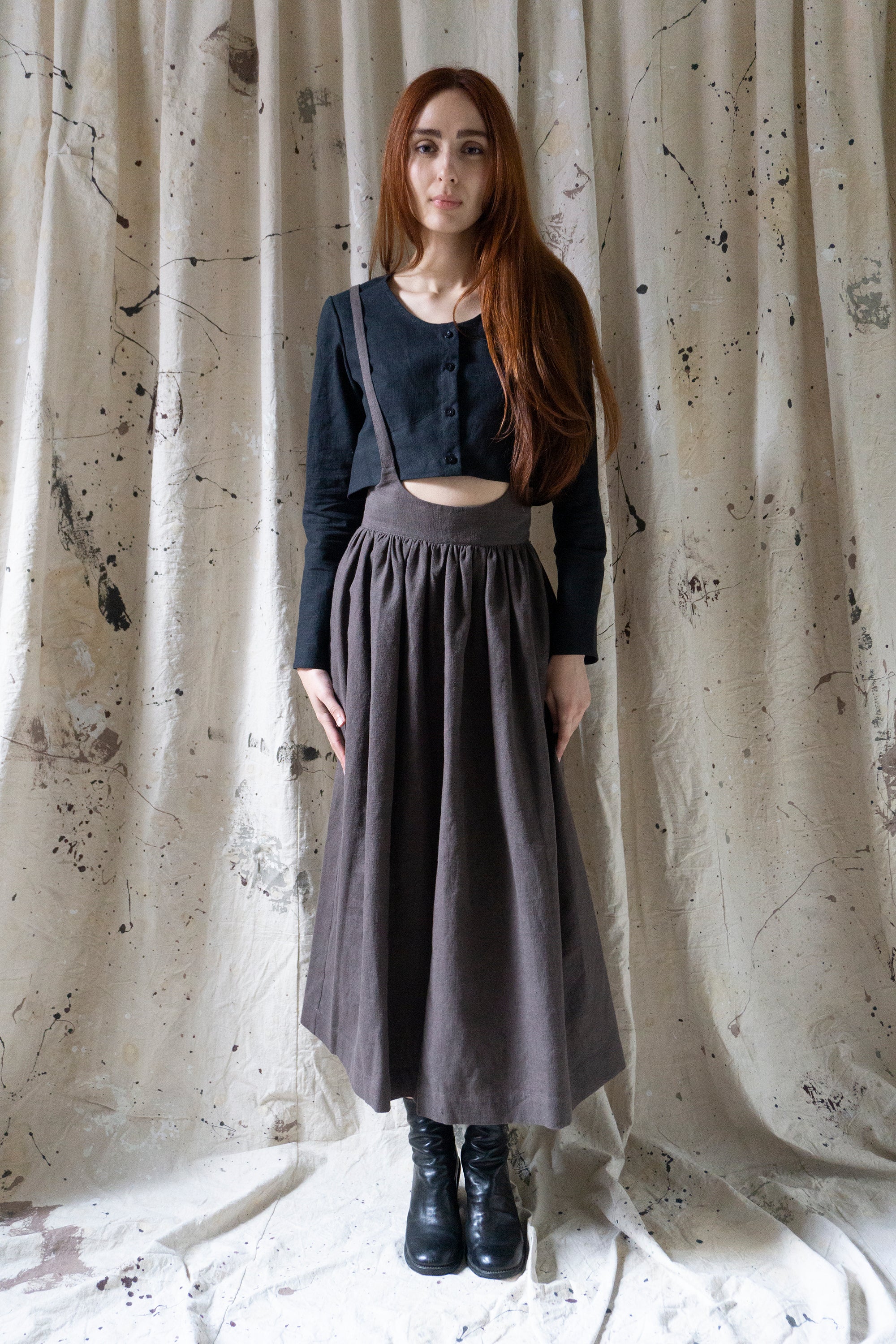 Ursula Skirt - Brown Linen
