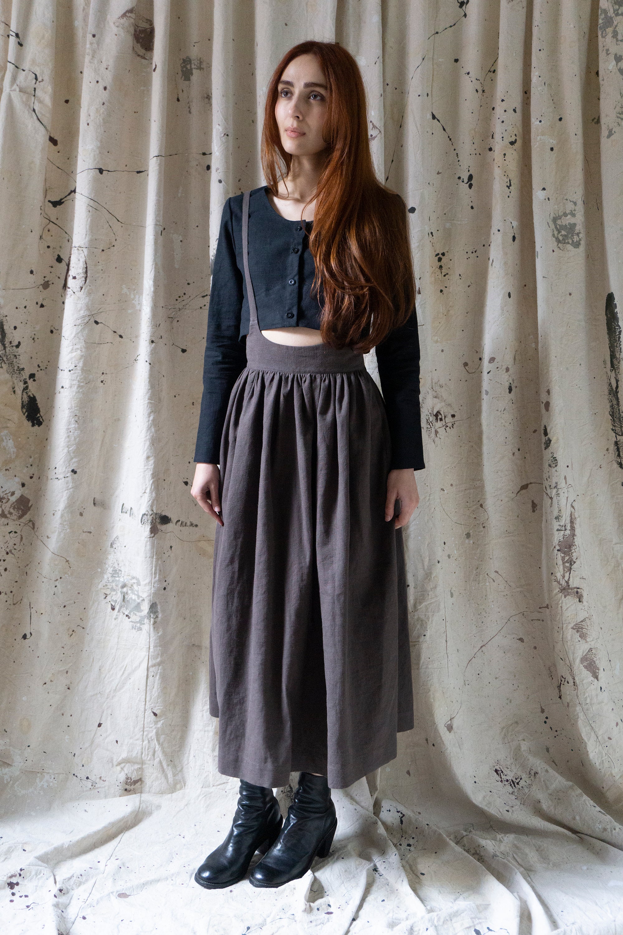 Ursula Skirt - Brown Linen