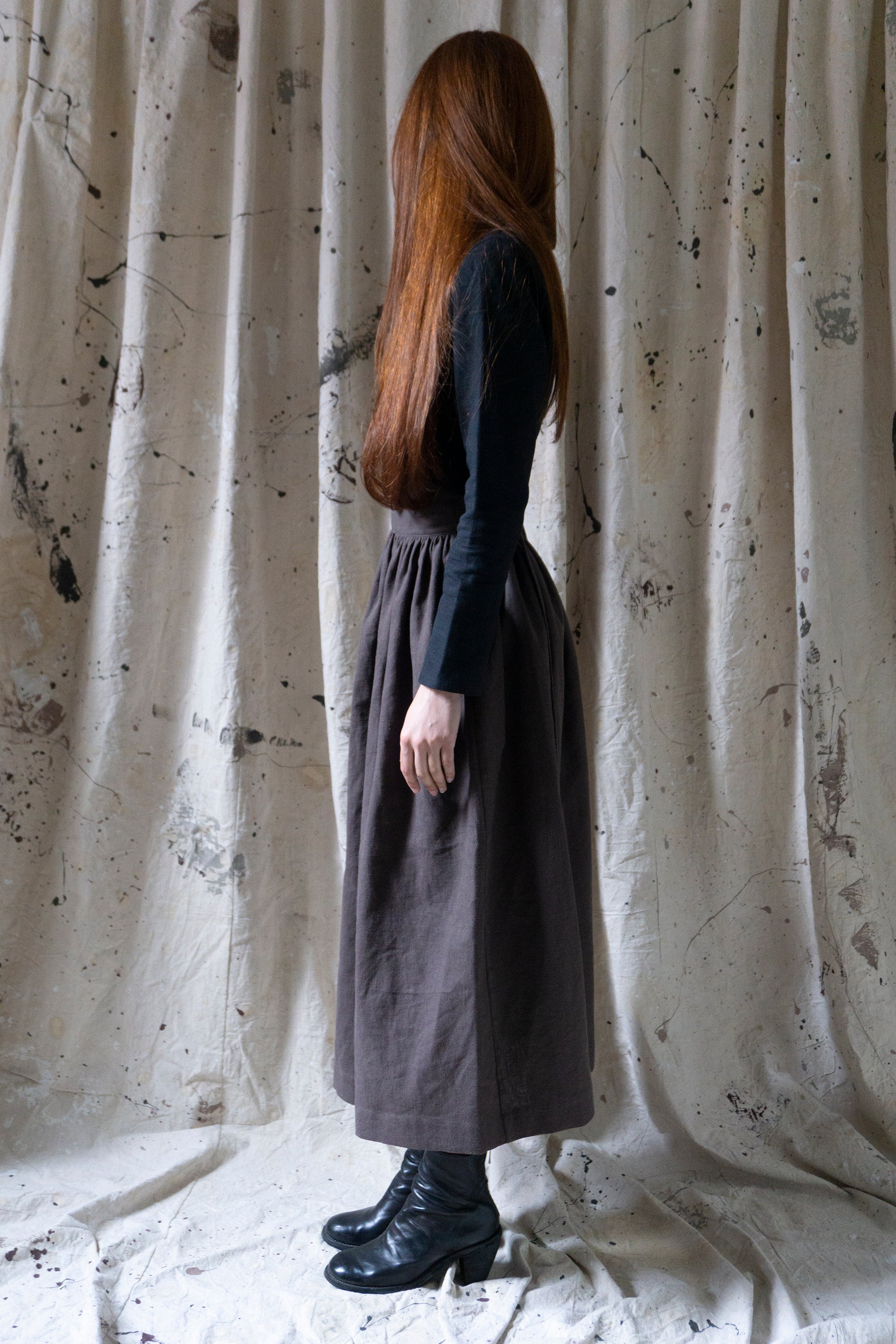 Ursula Skirt - Brown Linen