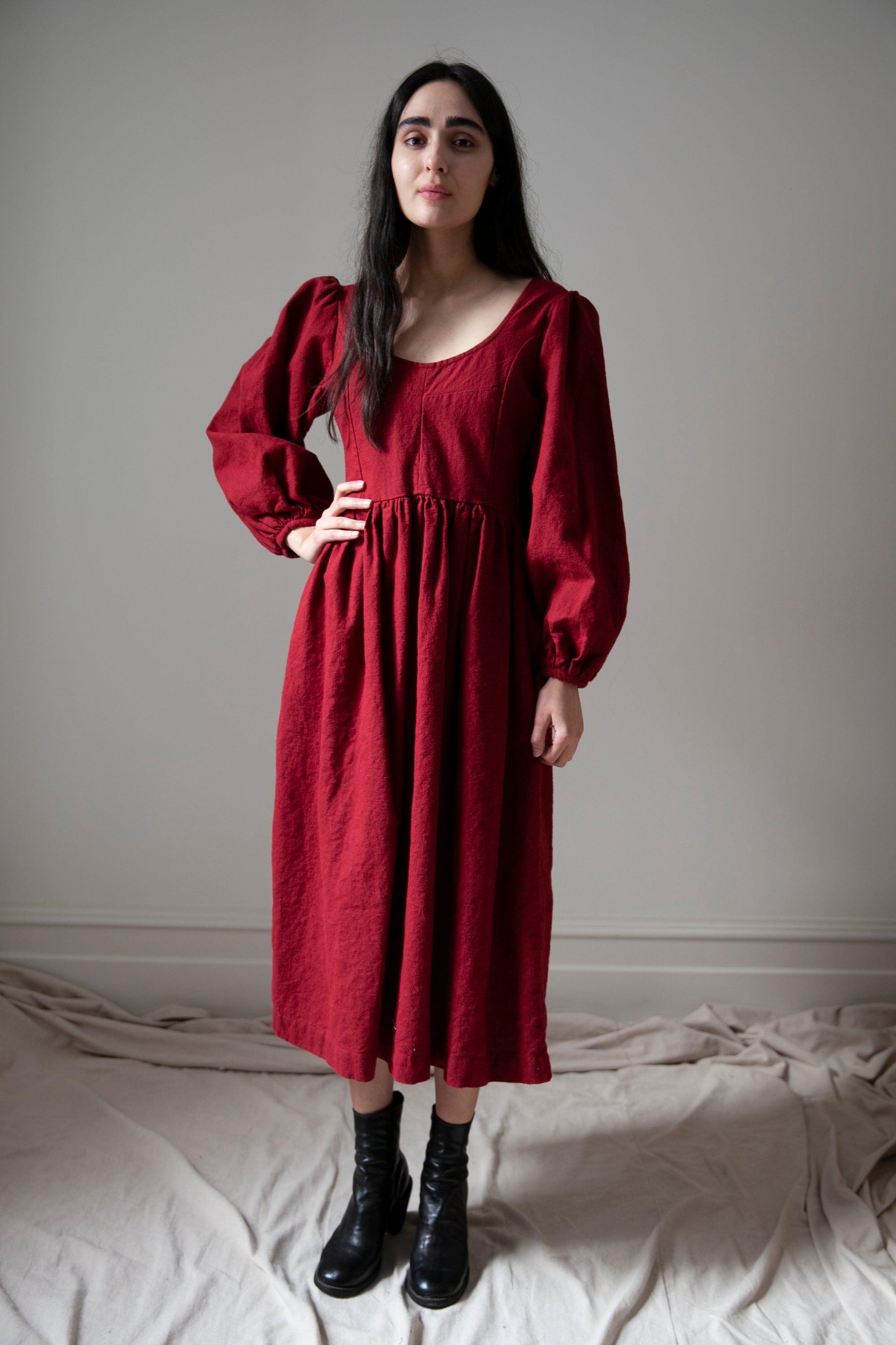 Lisbeth Dress - Crimson (SIZE S,M,L & XL)