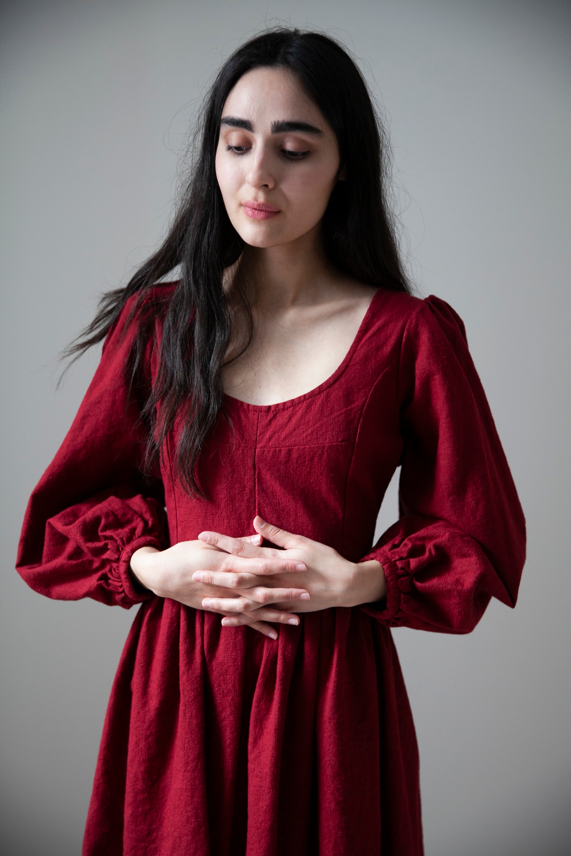 Lisbeth Dress - Crimson (SIZE S,M,L & XL)