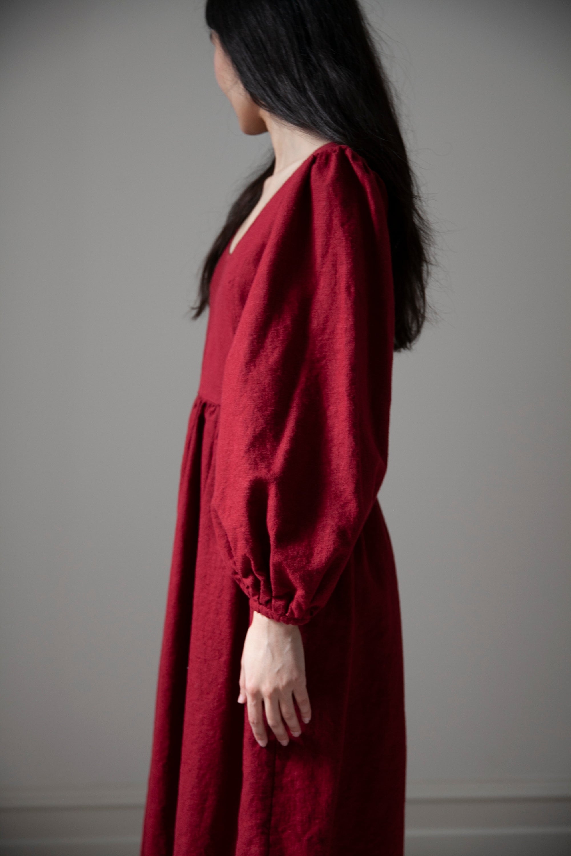 Lisbeth Dress - Crimson (SIZE S,M,L & XL)