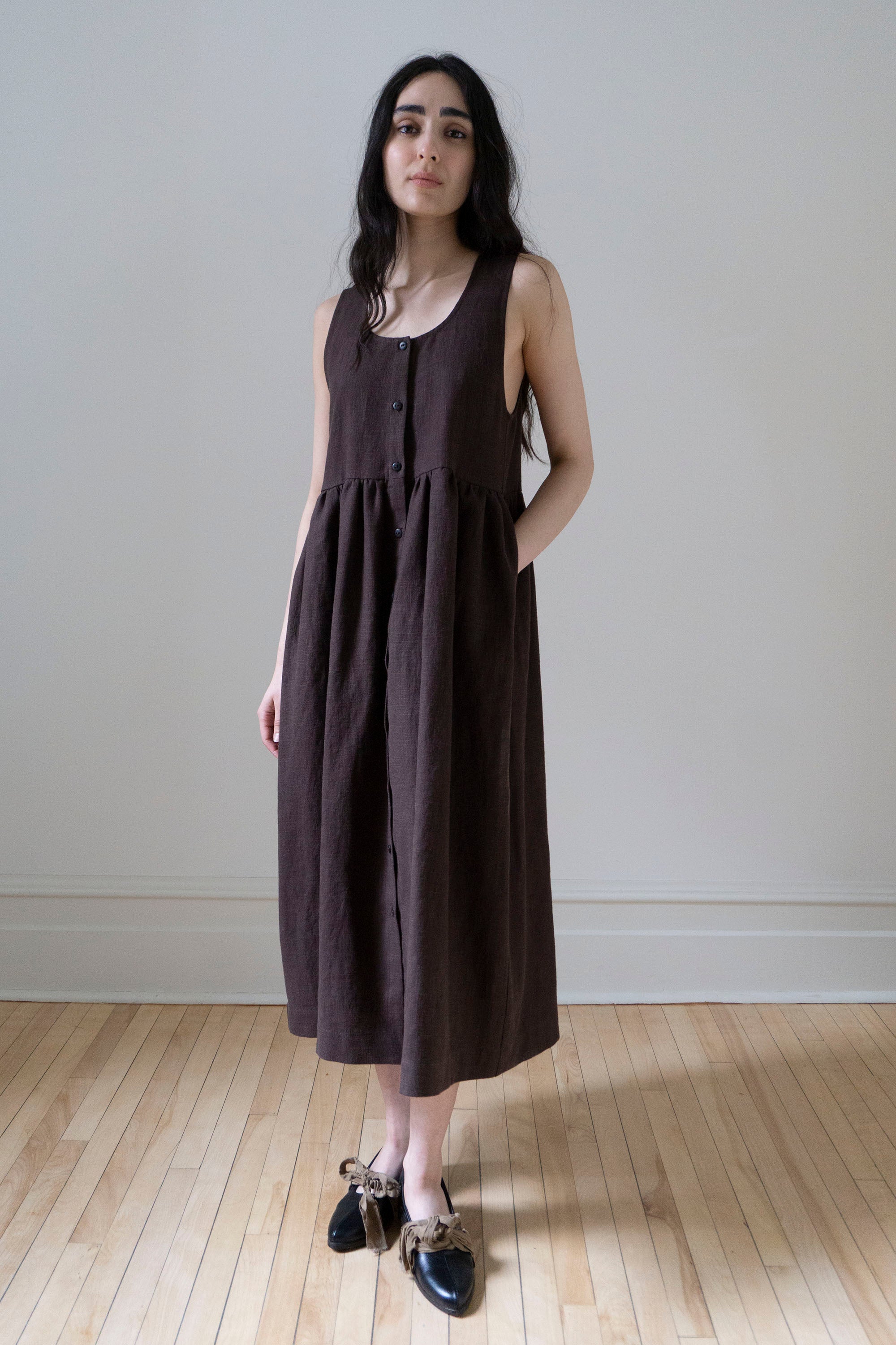 Maryse Linen Dress - Clove