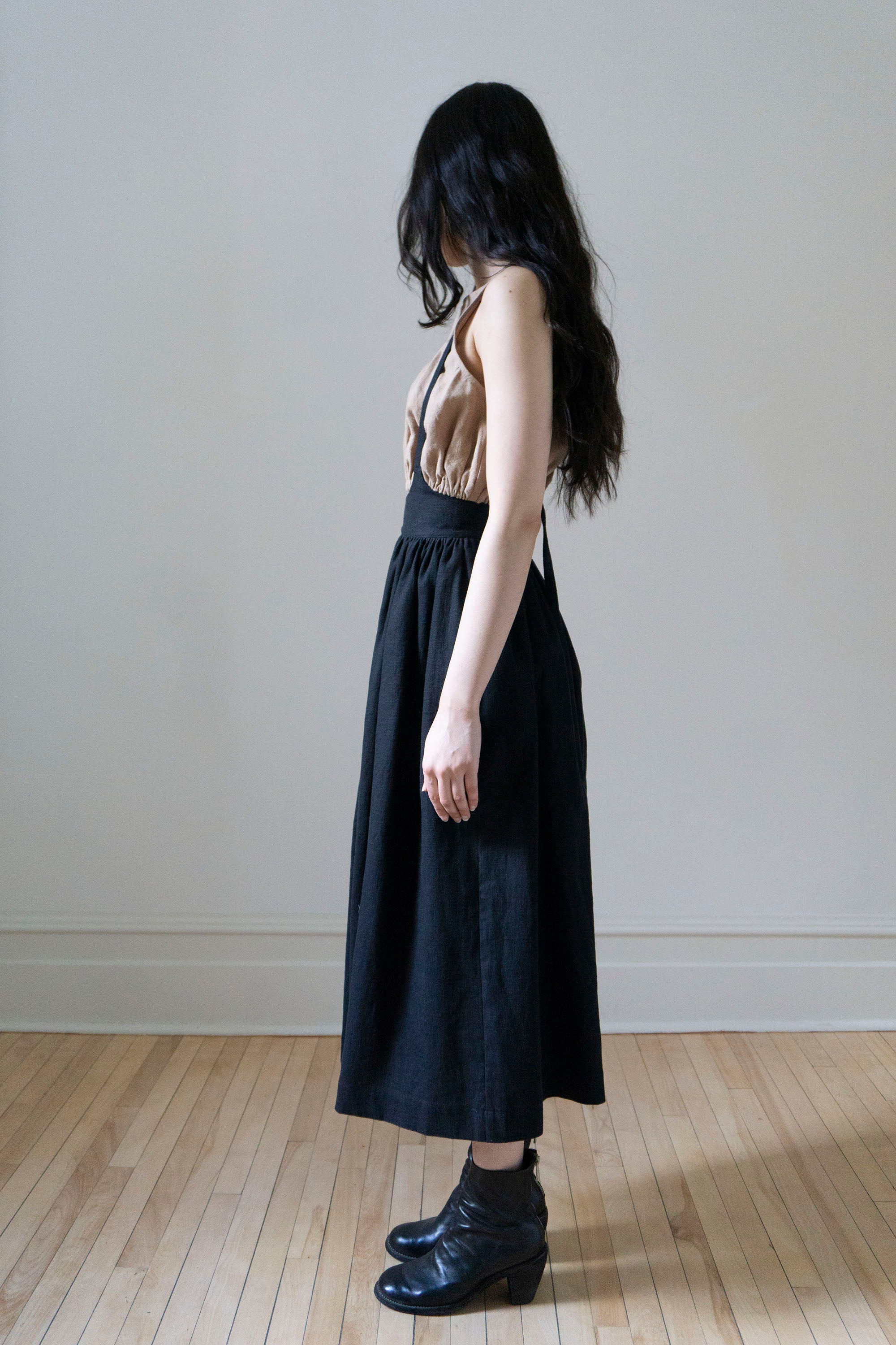 Ursula Skirt - Black Linen